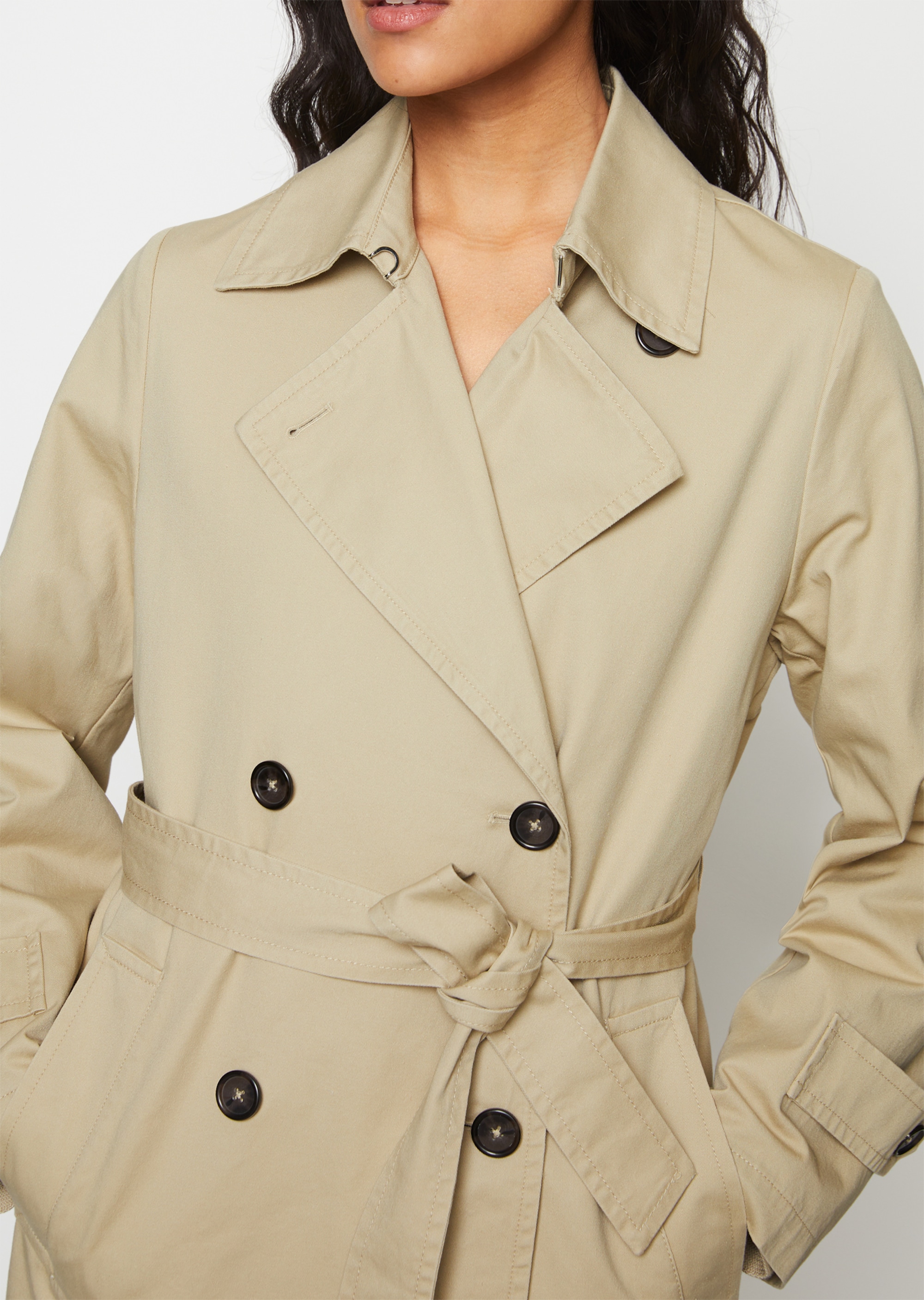 Kurzer Trenchcoat relaxedaus Organic Cotton-Twill