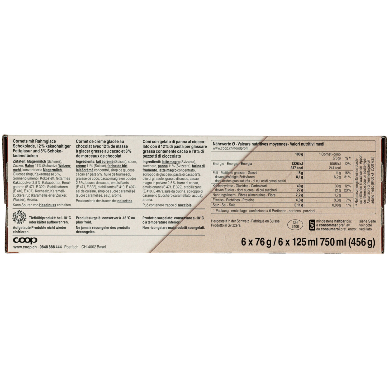 Cornet Chocolat 6x125ml