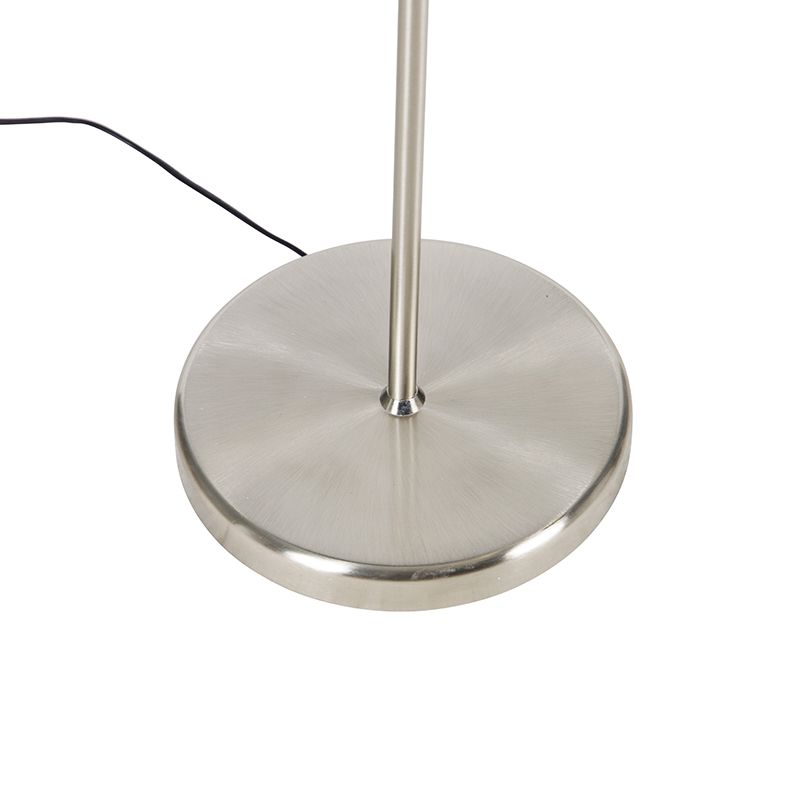 Klassieke vloerlamp staal met witte kap verstelbaar - Ladas