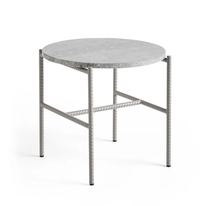 HAY - Rebar Beistelltisch Ø 45 x H 40,5 cm, Marmor grau / fossilgrau