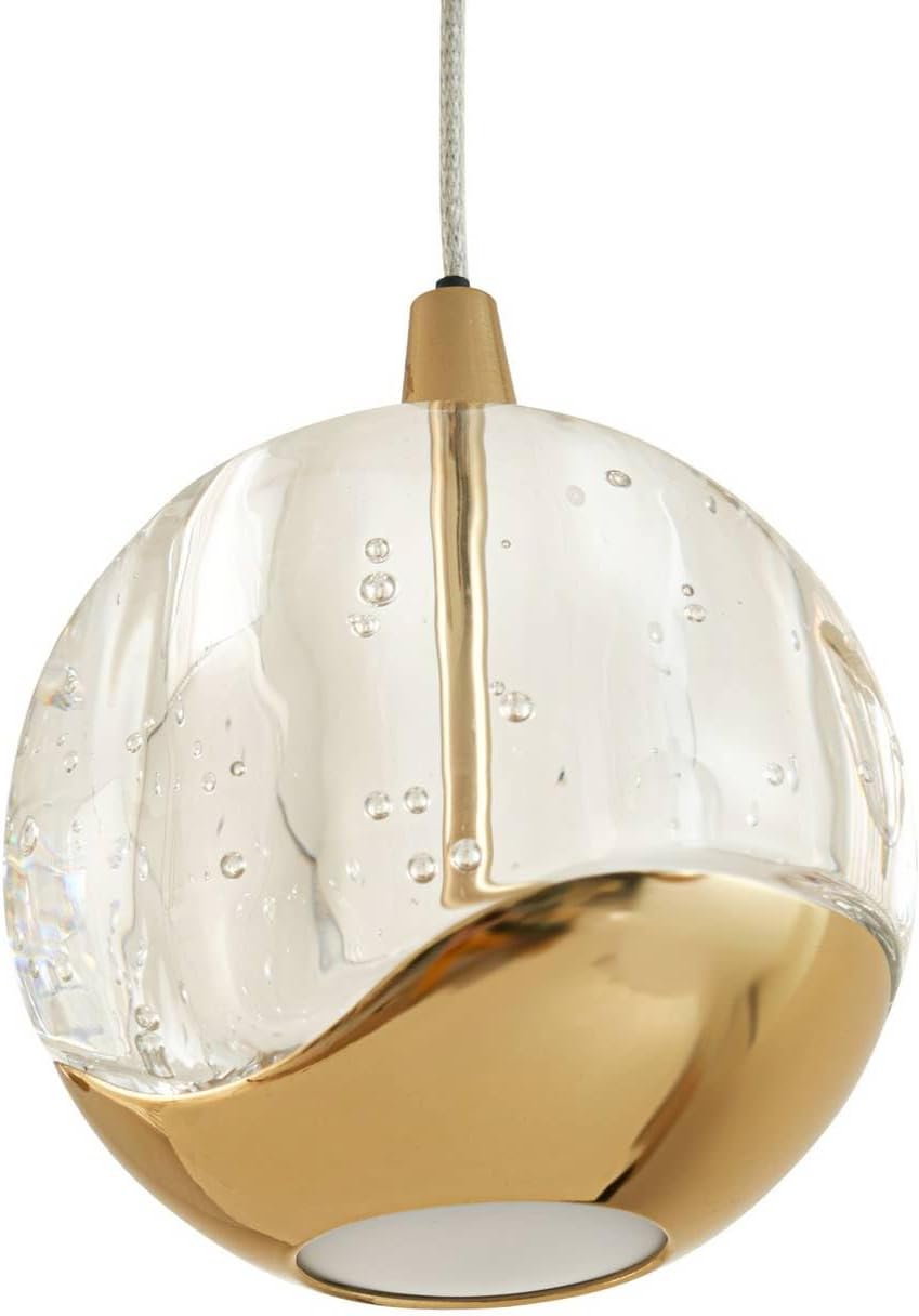 Lucande LED Esstisch Pendelleuchte Glas gold, Hängeleuchte Esszimmer 5x 5W Hängelampe Wohnzimmer Esszimmerlampe Küchenlampe