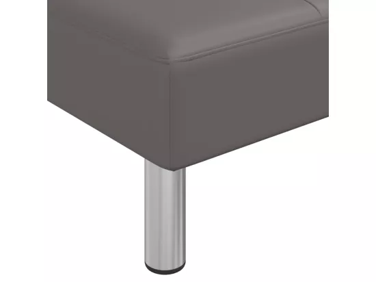 Prolenta Premium - Chaise longue gris similicuir