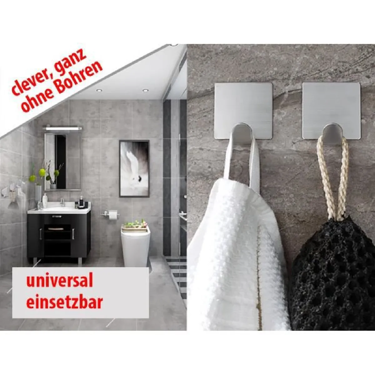 4 Pièces Crochet Adhésif acier inox