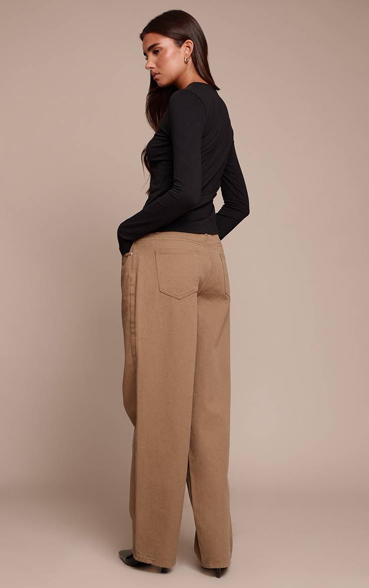 Vert Olive Jean Droit Taille Mi-haute