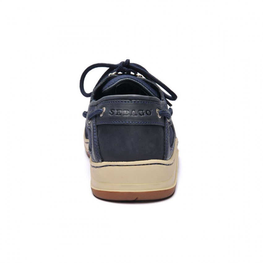 CLOVEHITCH II FGL WAXED Blue Navy-Chaussures bateau pour homme en cuir huilé/ciré