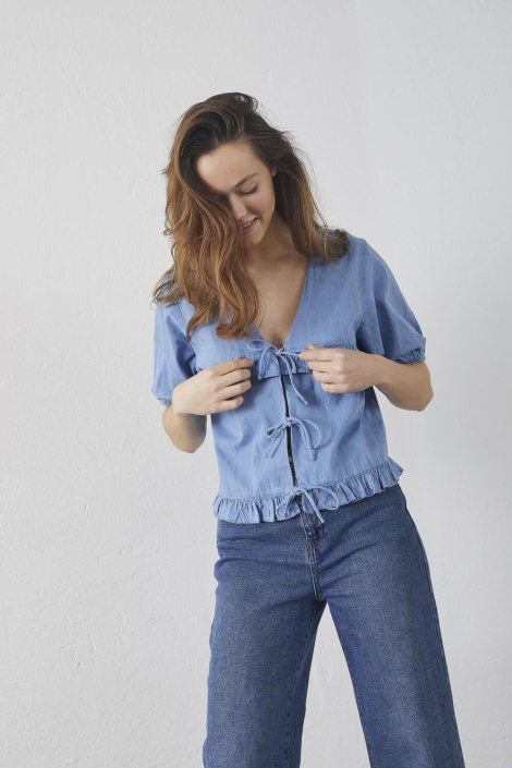 SisterS point blauwe dames blouse
