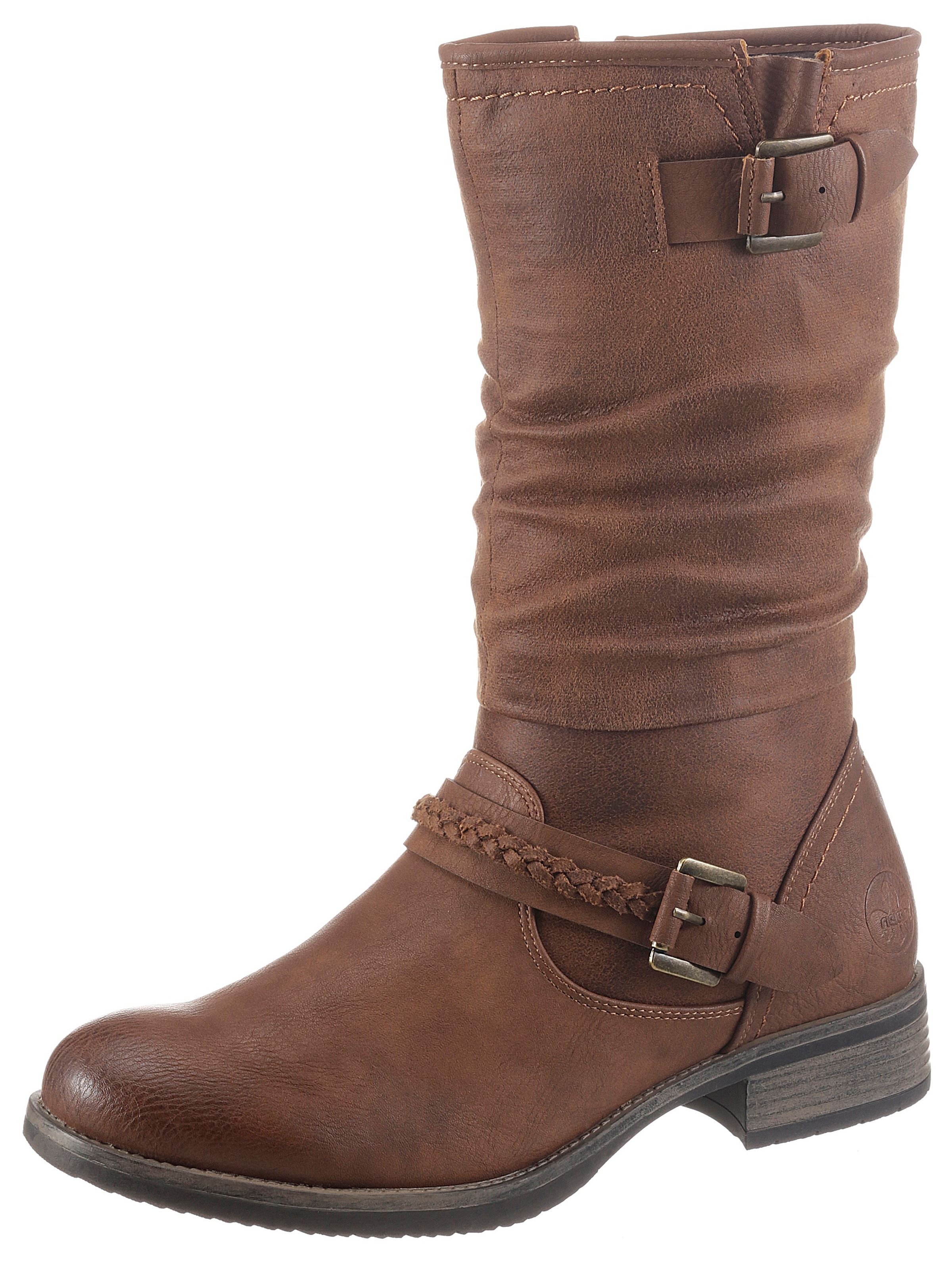 Rieker Stiefel  , Boots, Winterboots, Blockabsatz mit gerafftem slouchy-Schaft