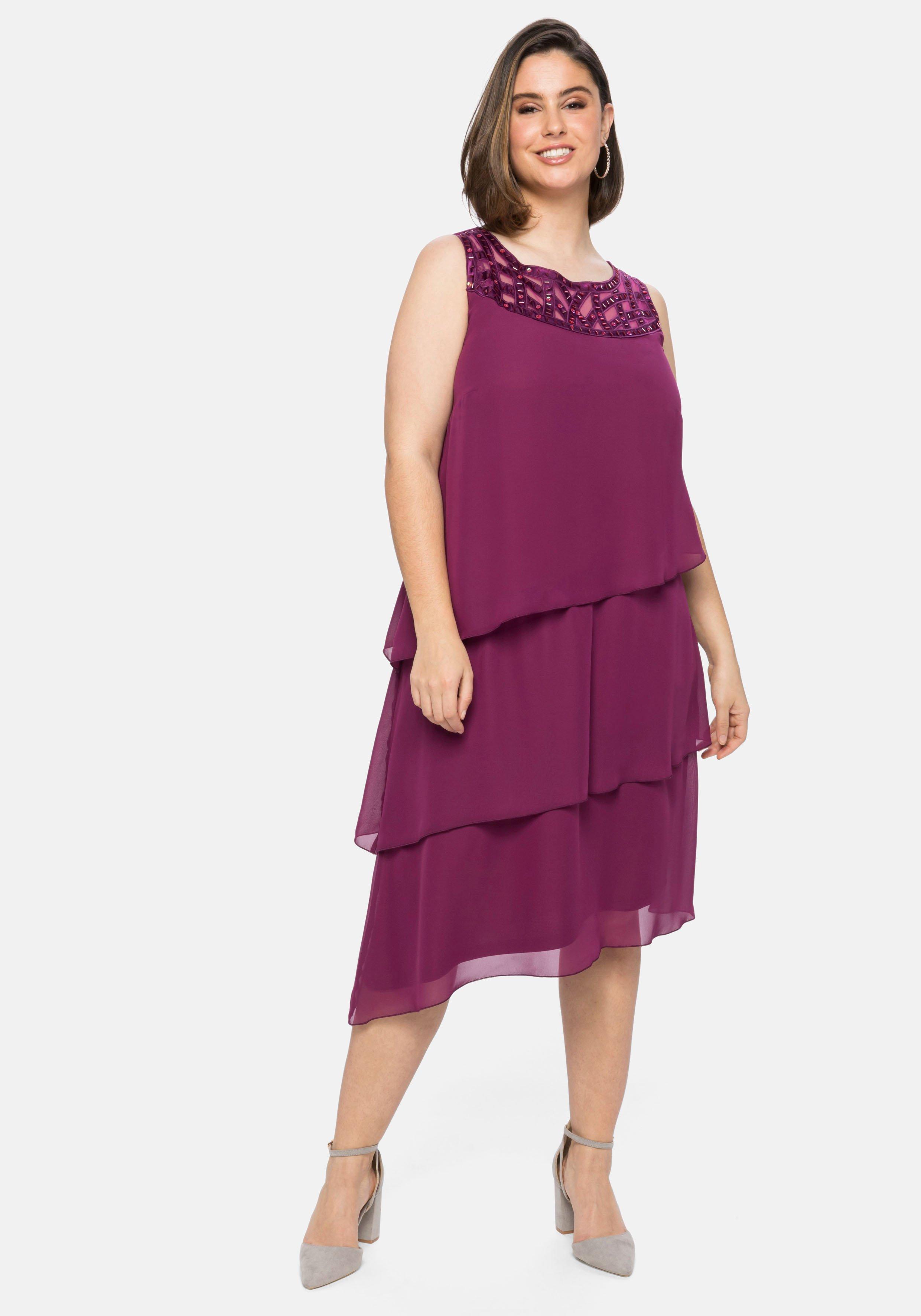 Cocktailkleid im Layerlook, mit Pailletten