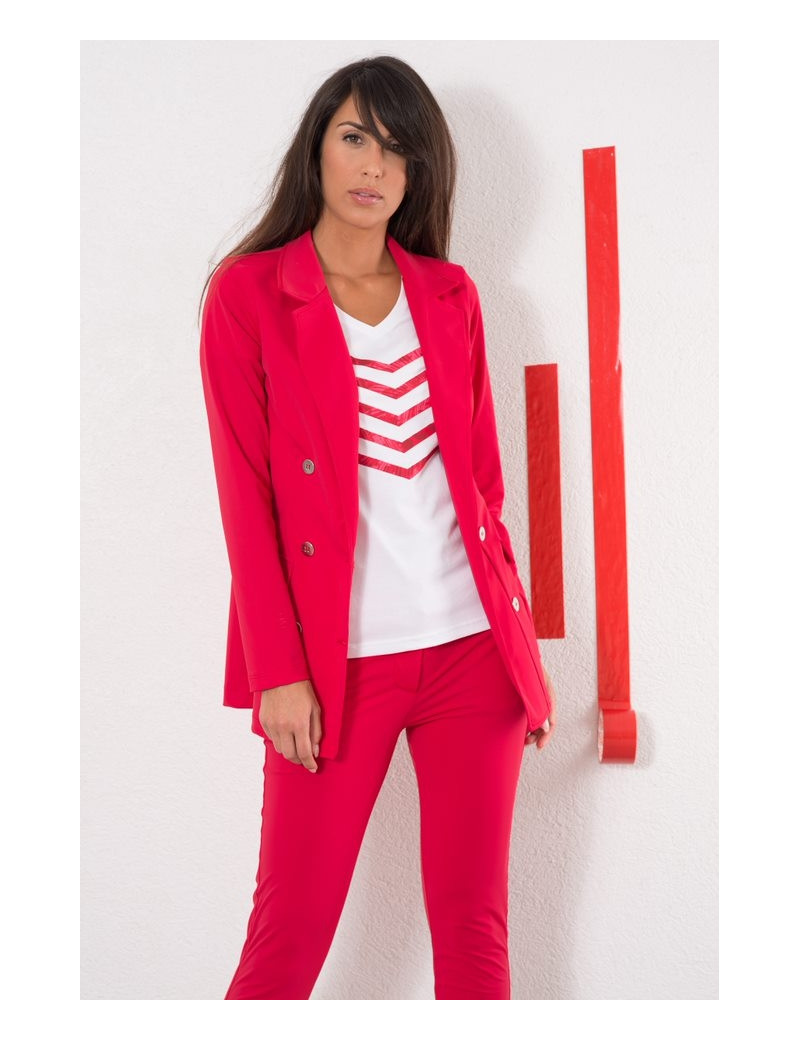 HBT VESTE BLAZER MARIA ESSENTIELS ROUGE HERO
