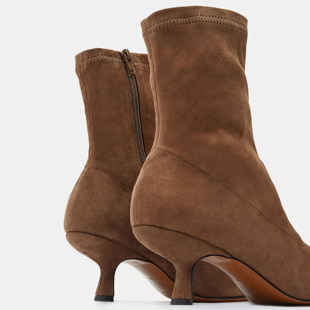 By Far Bottines en Velours de Cuir Socks marron