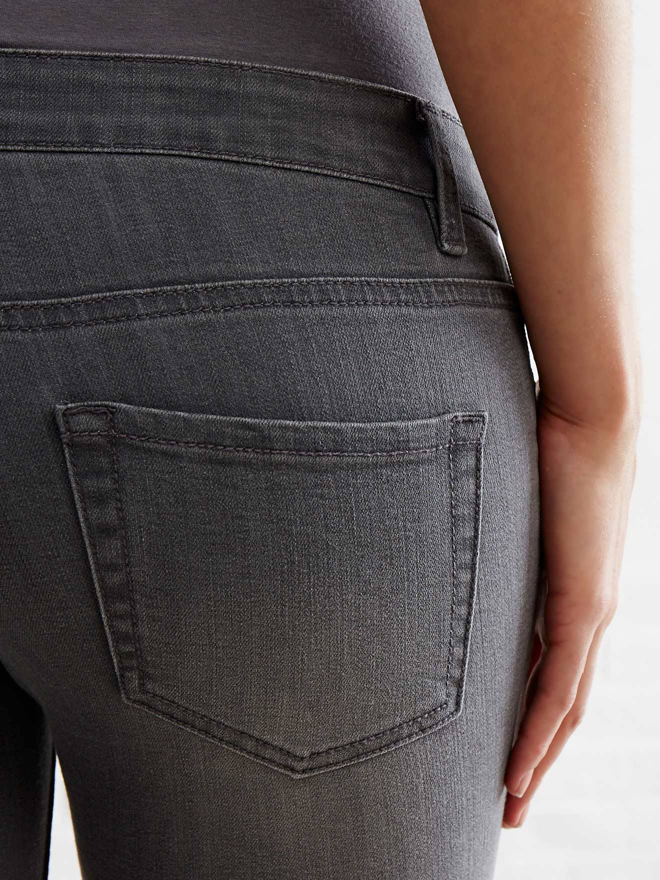 Calça jeans flare para gestante, comprimento da perna 85 cm, jeans natural