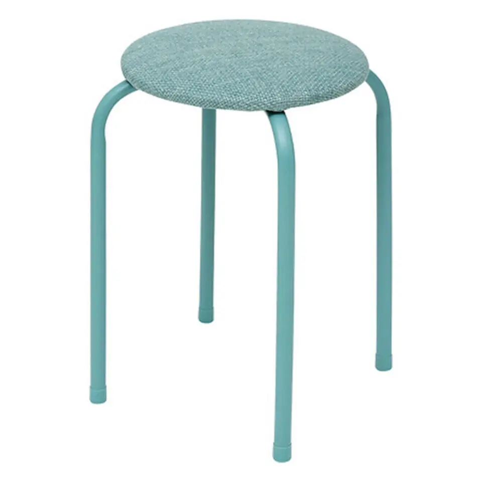 5Five Stapelbaar zit krukje - metaal/polyester - blauw