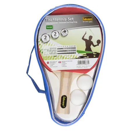 Idena Tischtennis-Set Turnier, 2 Schläger, inkl. 2 Bälle und Tasche, sortiert