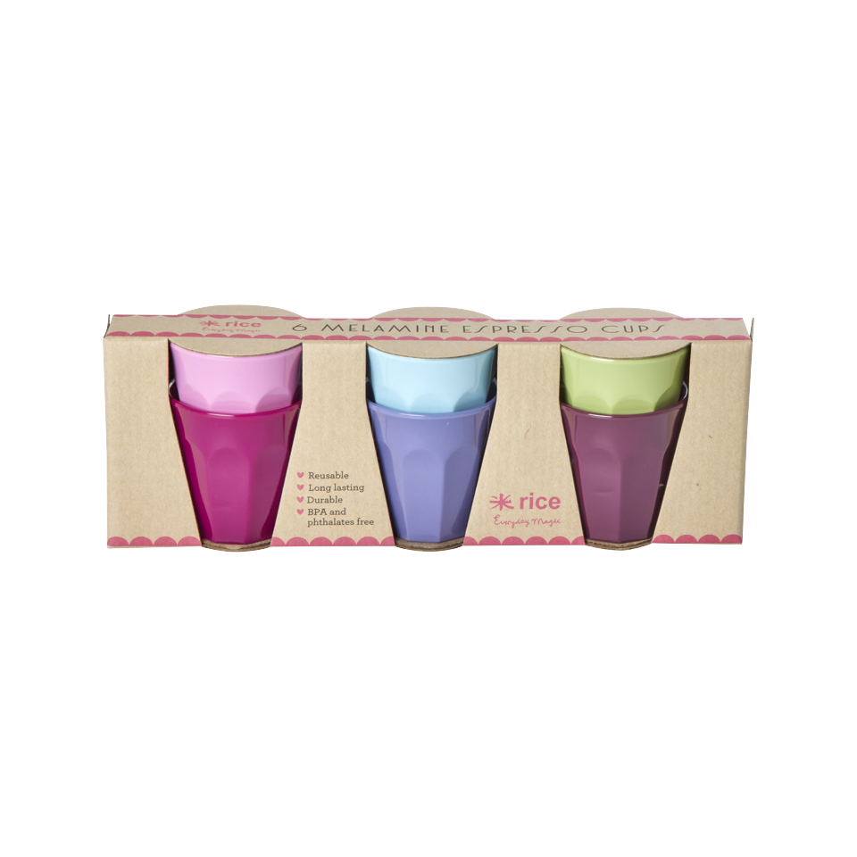 Rice - 6 Melamine Espresso Cups Multicolor