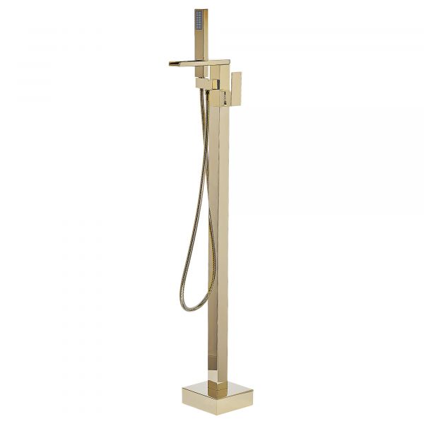 Beliani Torneira de Banho Independente Cromada Dourada 118 cm de Design Modernos