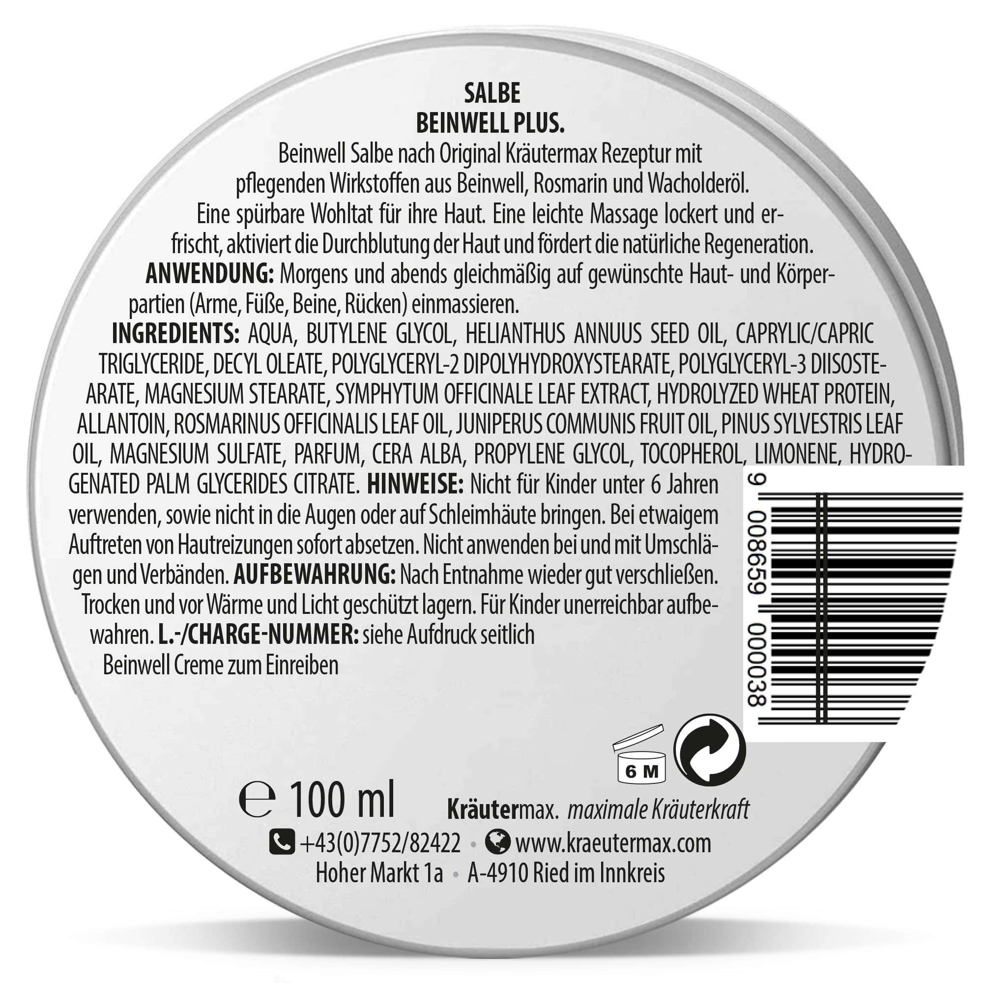 Kräutermax Salbe Beinwell plus
