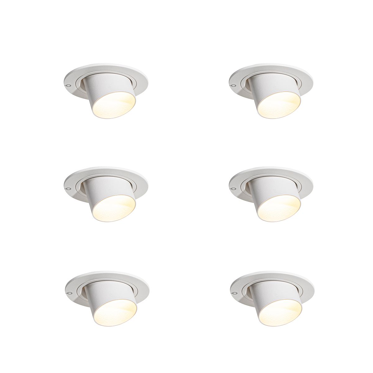 Set van 6 inbouwspots wit GU10 35mm rond kantelbaar - Installa