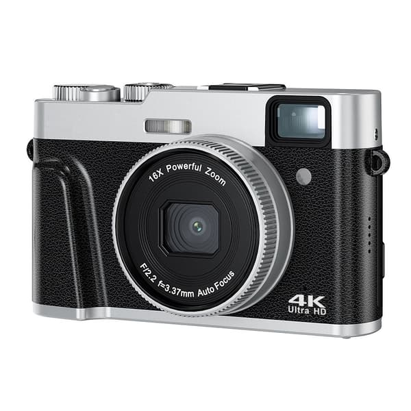 INF Digitalkamera 4K/48MP/16X Zoom/Autofokus/Søker/Anti-Shake med 32GB minnekort