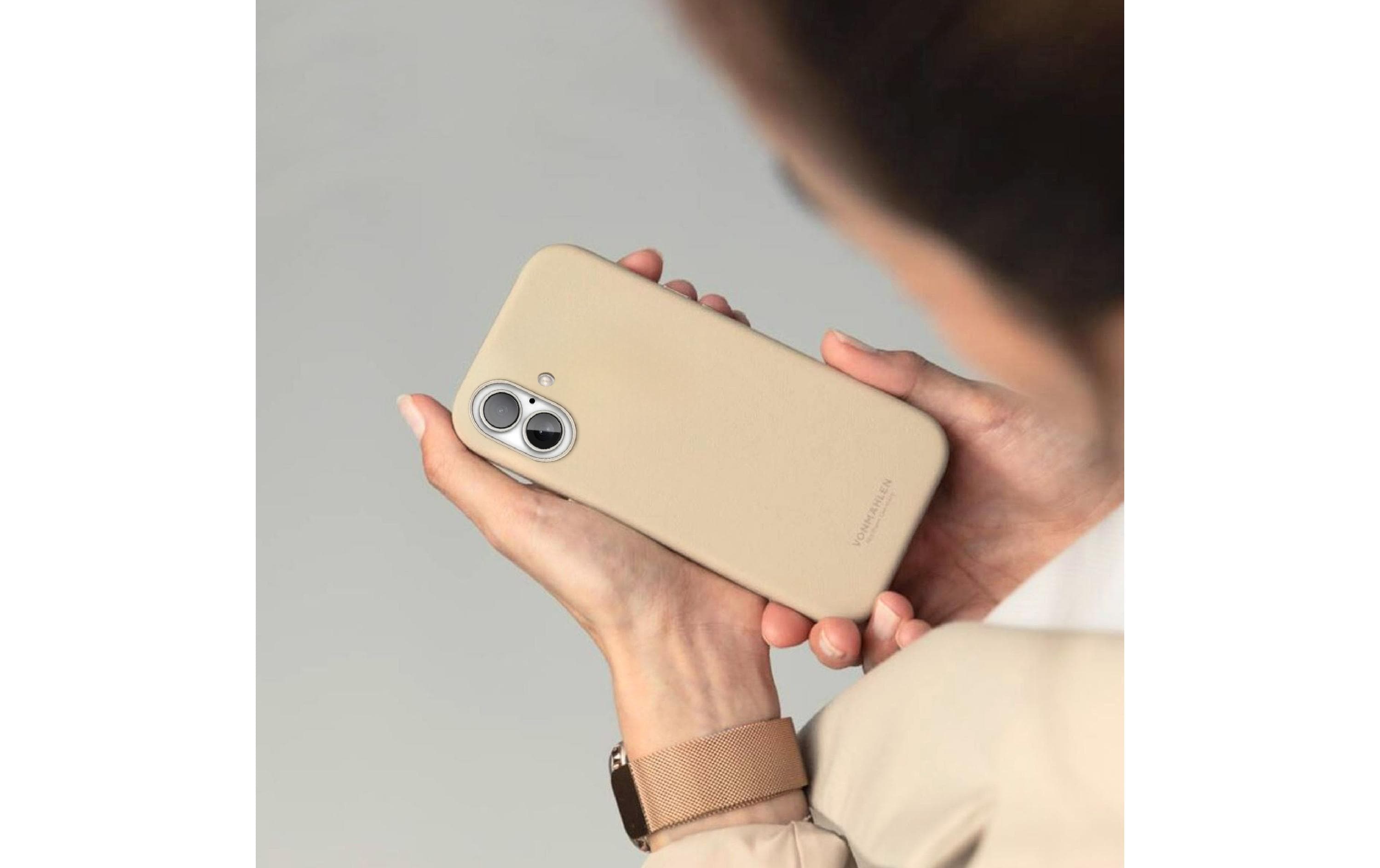 Back Cover Like Leather iPhone 16 BeigeLeather Backcover für das Apple iPhone 16