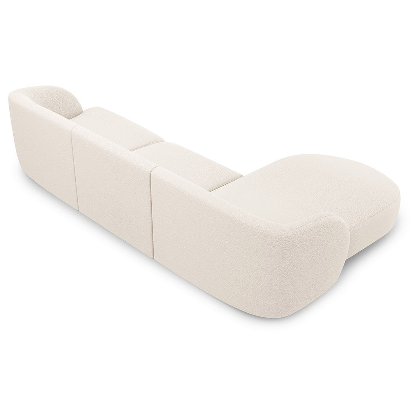 Micadoni Canapé d'angle Gauche Miley Bouclé 4 Places beige - 259x155x74 cm