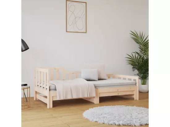 Lit coulissant sans matelas 2x(80x200) cm Bois de pin massif
