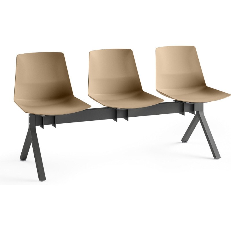 Chaises sur poutre métal Occa assise polypropylène