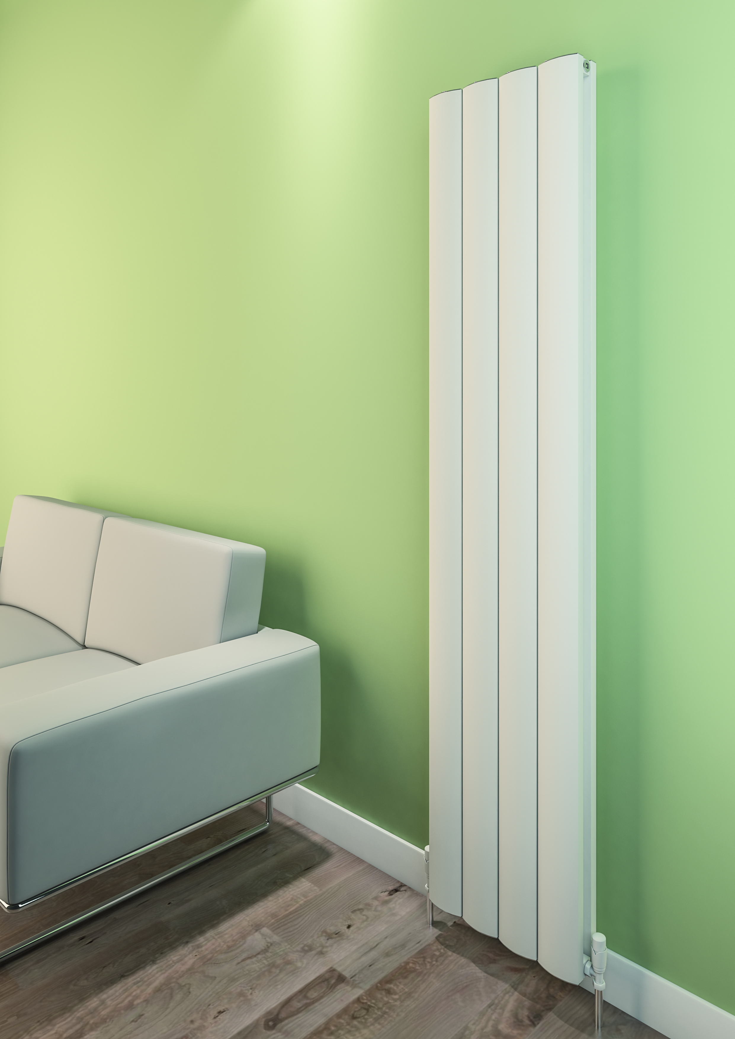 Eastbrook Guardia verticale aluminium radiator 180x47cm Mat wit 2280 watt