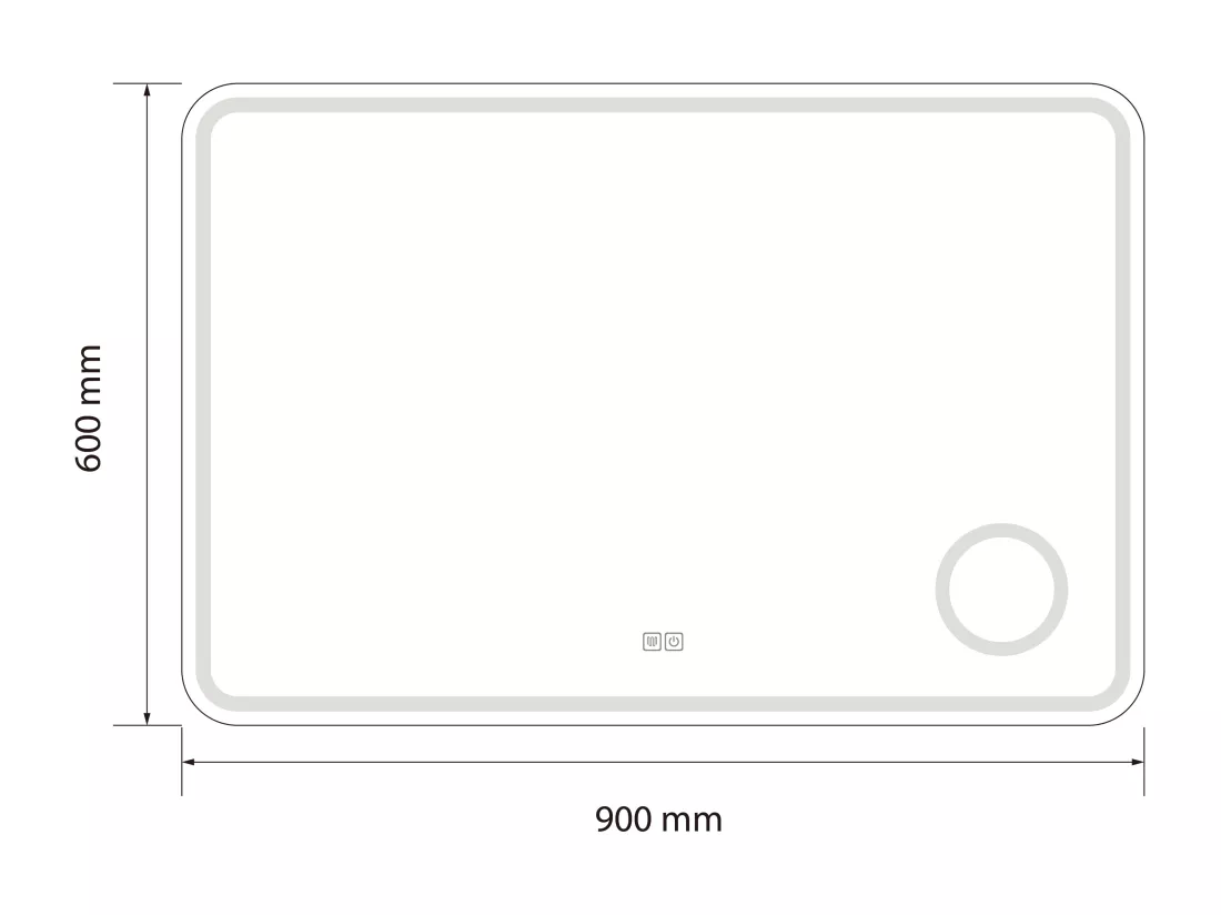 Miroir salle de bain LED 90x60cm anti buée avec LED 3 couleurs et loupe x3 LB-3612