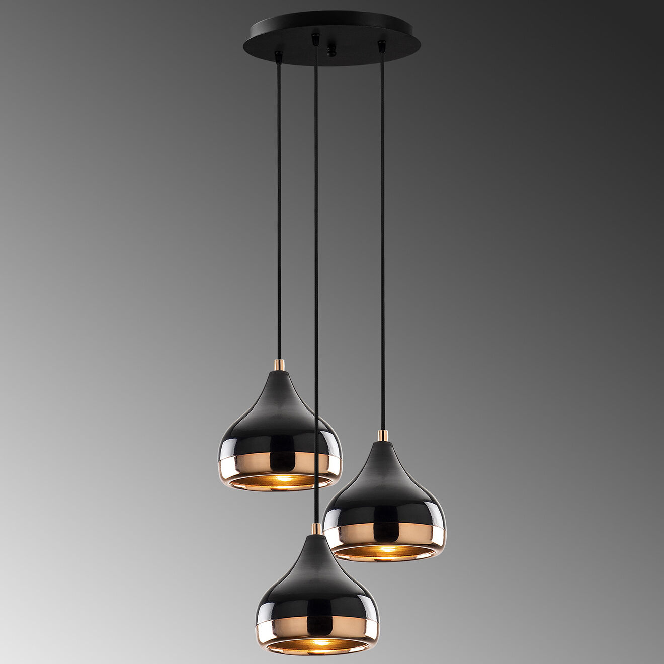 Opviq Suspension Yildo noir/cuivre - 37x111 cm
