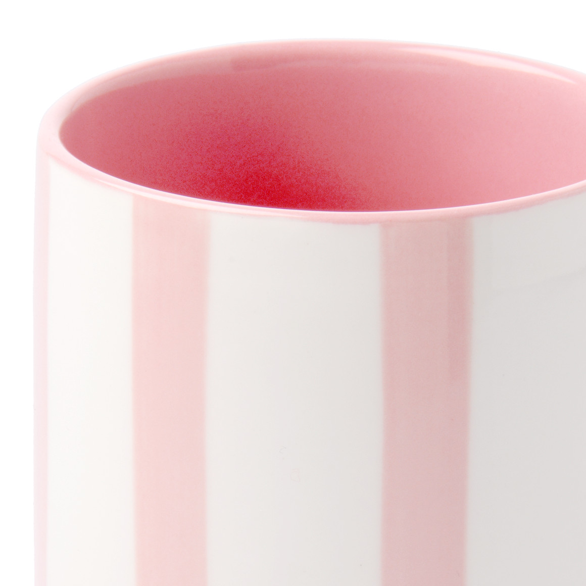 My Home Tasse mit Streifen rosa / weiss