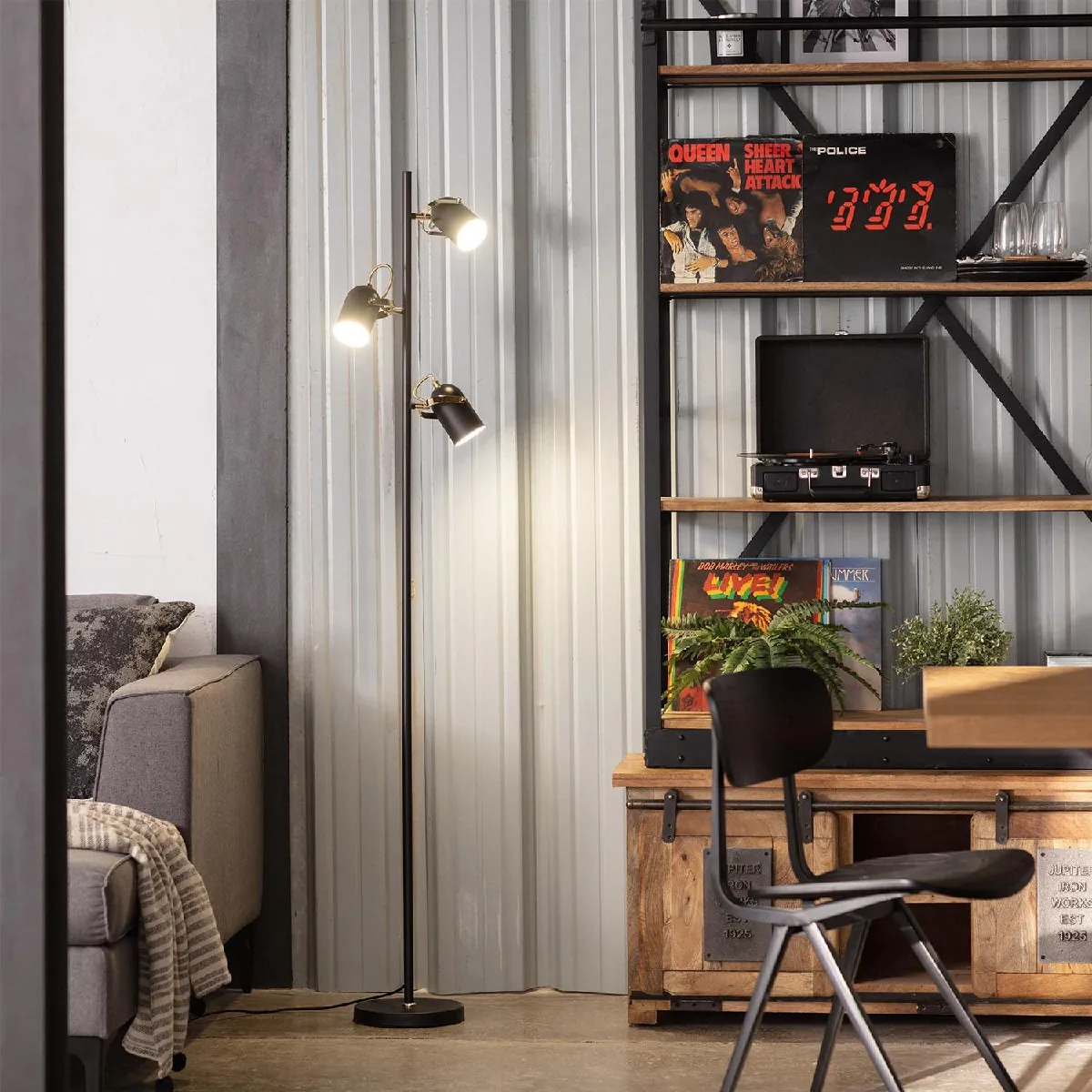 Ledkia Lampadaire Cano - Noir