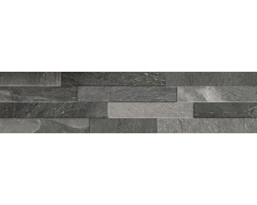 Porseleinen steengoed gevelbekledingspanelen Canyon Black 15 x 61 cm