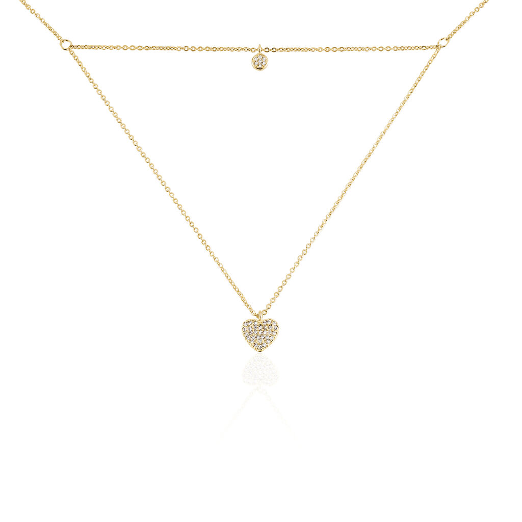 Collier Plaqué Or Jaune Dev Oxyde De Zirconium