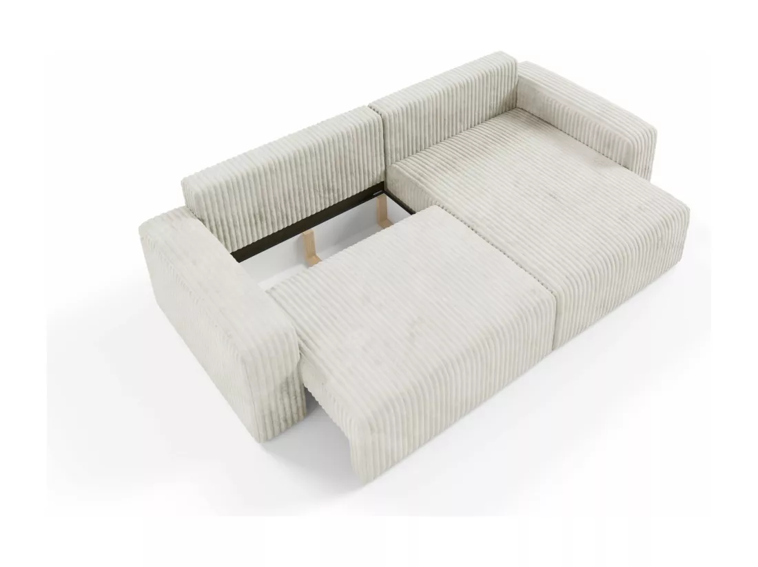 Canapé d'angle convertible Cord FANO Beige