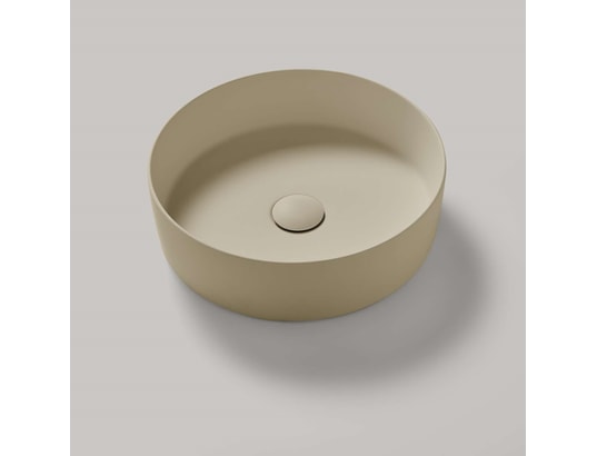 RESIGRES - Vasque à poser, ronde ø39*h10,5cm, résigrès badia beige , so...