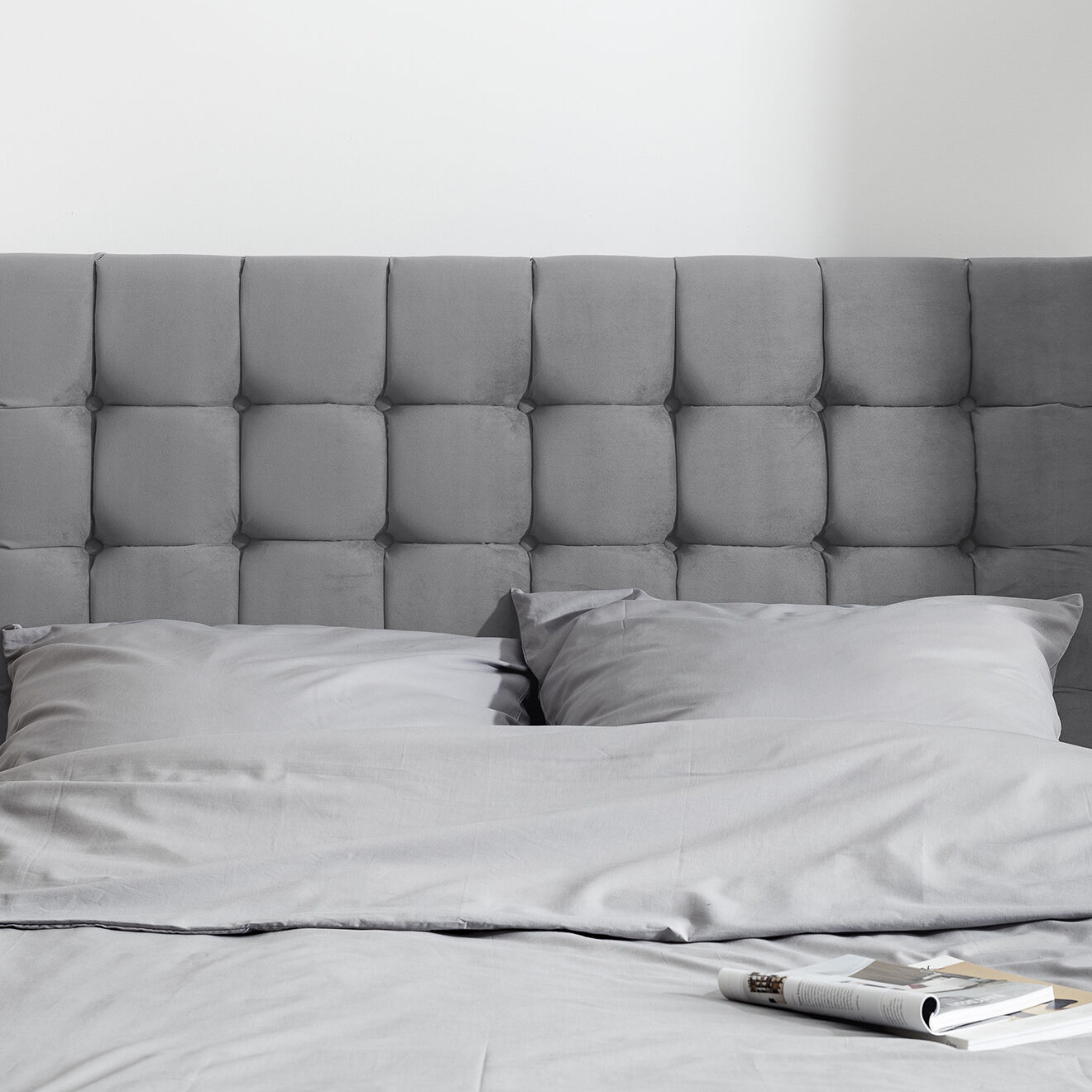 Kooko Home Tête de lit Ré gris clair - 180x120 cm