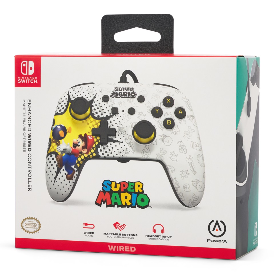 PowerA Enhanced Wired Controller for Nintendo Switch - Bob-omb Blast