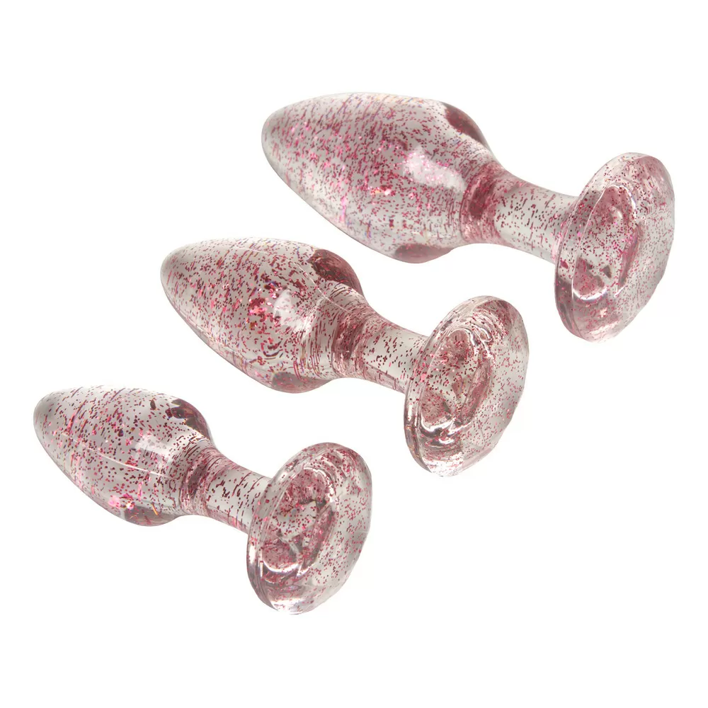 Baseks Butt Plug m. Glitter - 1 sæt