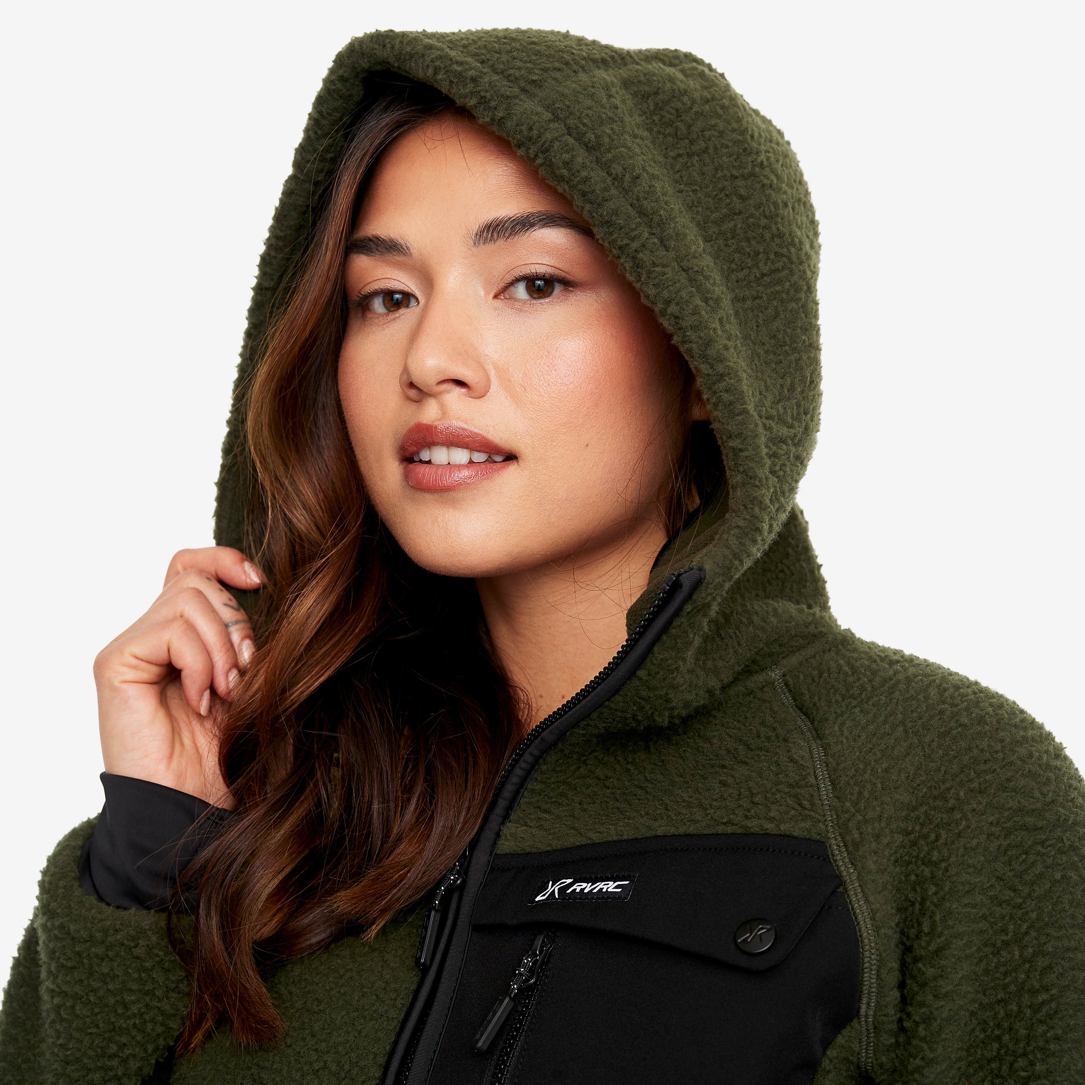 Sherpa Hoodie Dame Forest Night