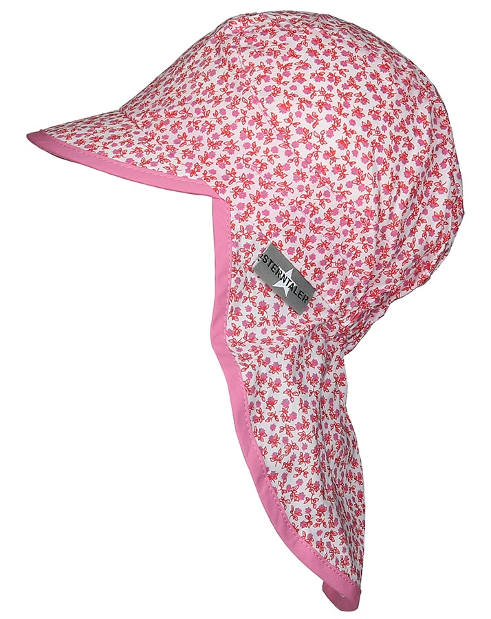 Schirmmütze BLUMENSTRAUß mit Nackenschutz in wollweiß
