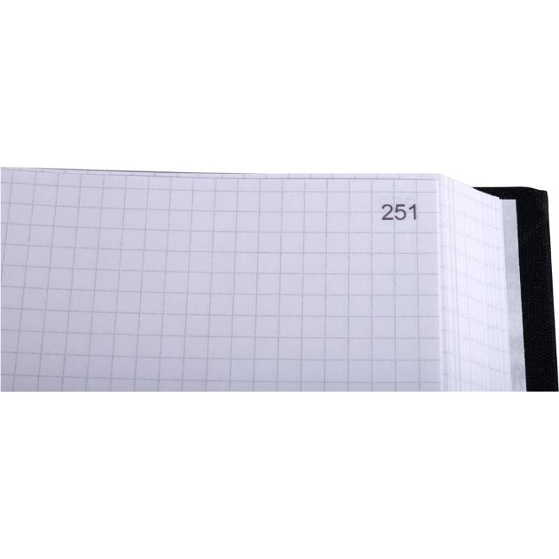 Registre 35x22,5cm 5x5 folioté 600 pages - Noir toilé