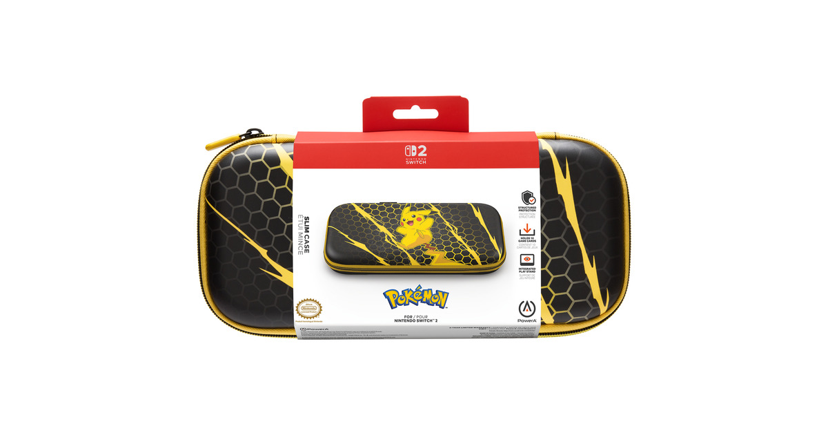 PowerADunne beschermhoes voor Nintendo Switch 2 - Pikachu-storm tas  (Zwart/geel)