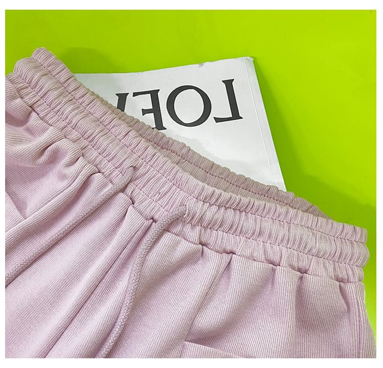 Saccharine - Katoenen shorts met trekkoord en hoge taille in 5 kleuren