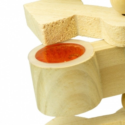 Brinquedo porta-petiscos Cooltoys em madeira natural para papagaios de pequeno e médio porte.
