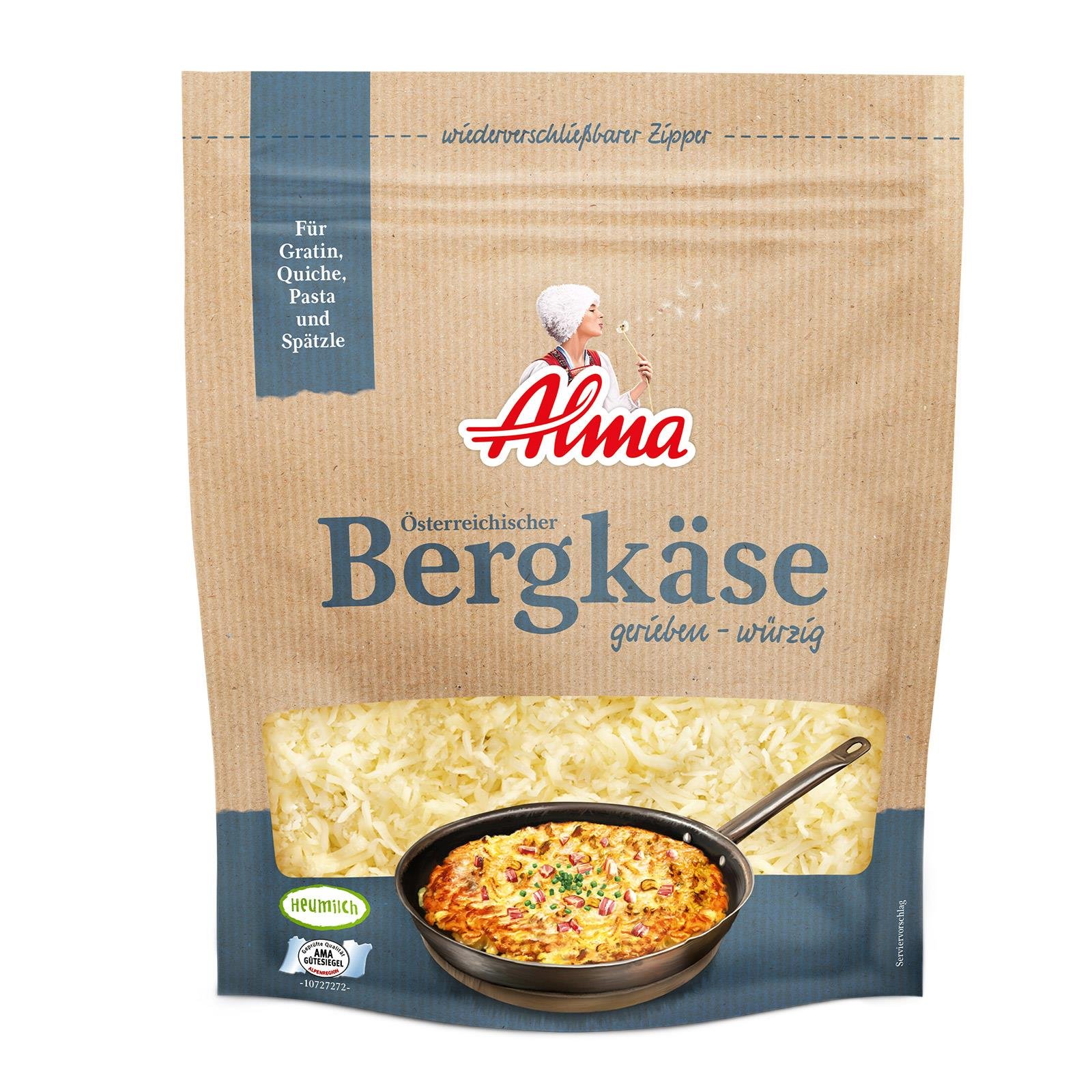 Alma Bergkäse gerieben