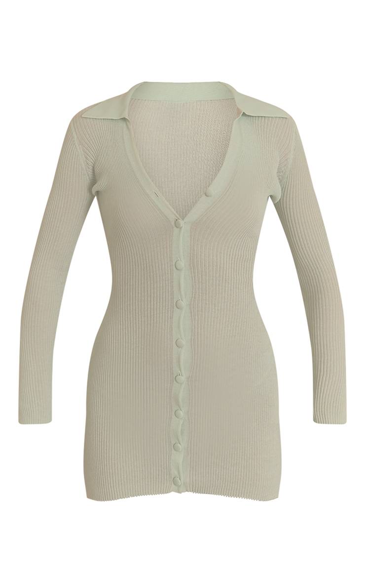 Mint Green Robe Mini Tricotée Transparente Plt Label