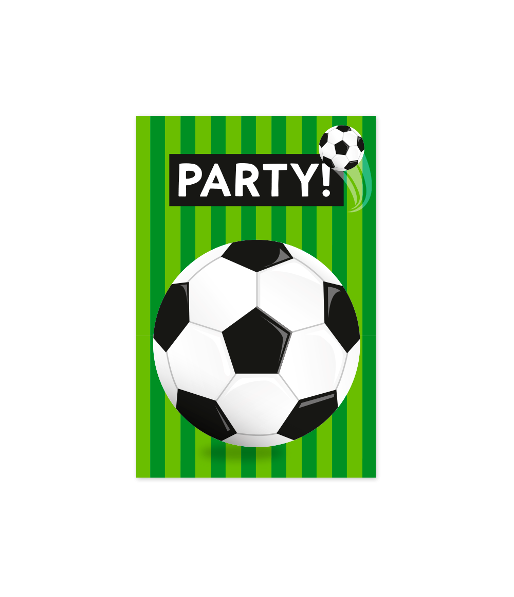 Voetbal Uitnodigingen Groen 6st