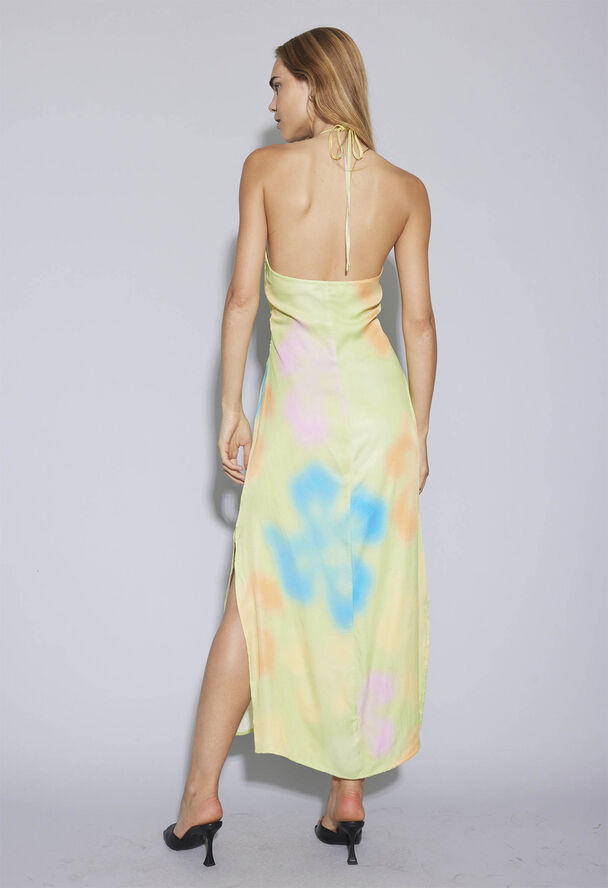 Oval Square Alexi Dress Lime flower aop