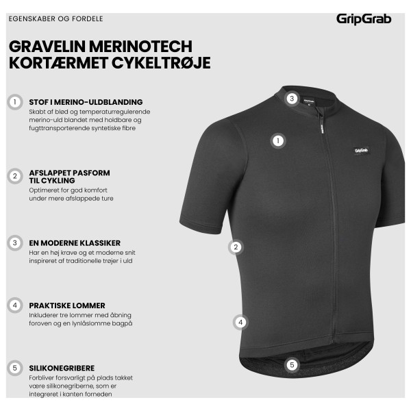 GripGrab - EXPLR Merinotech Short Sleeve Jersey - Maillot de cyclisme