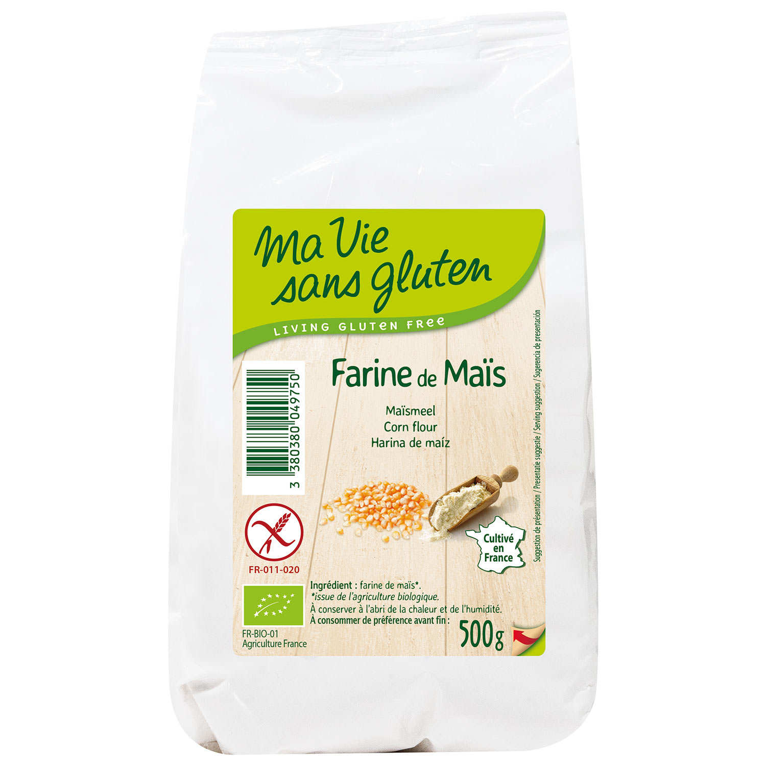Farine de maïs bio certifiée sans gluten